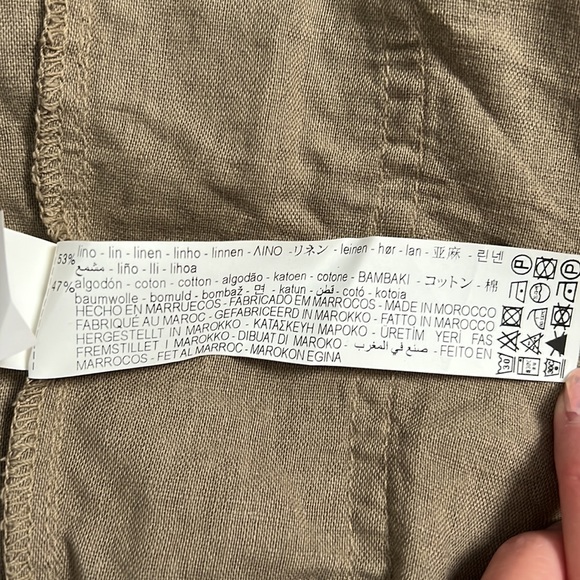 ZARA Pinafore Dress with Pockets - Green - Size: Large - Picture 9 of 15